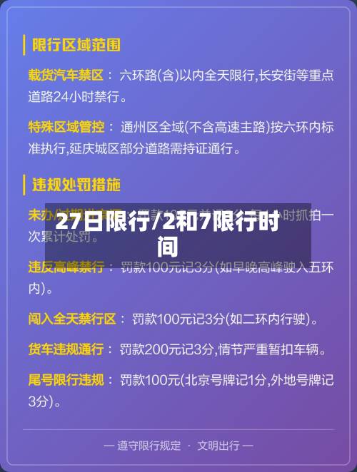 27日限行/2和7限行时间-第2张图片