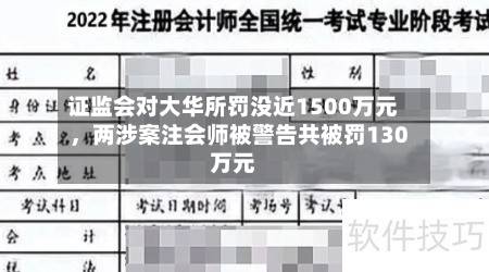 证监会对大华所罚没近1500万元，两涉案注会师被警告共被罚130万元-第3张图片