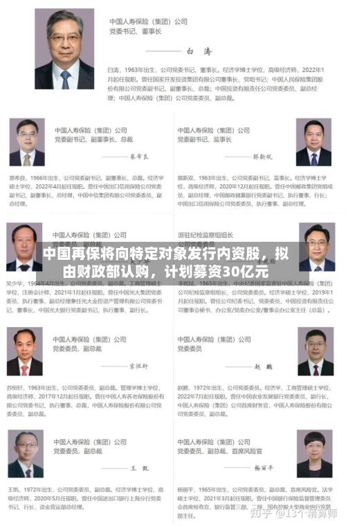 中国再保将向特定对象发行内资股，拟由财政部认购，计划募资30亿元-第3张图片
