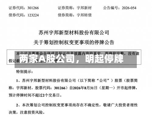 两家A股公司，明起停牌-第2张图片