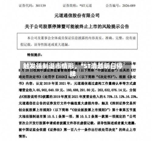 触发强制退市情形，*ST清越明日停牌-第3张图片
