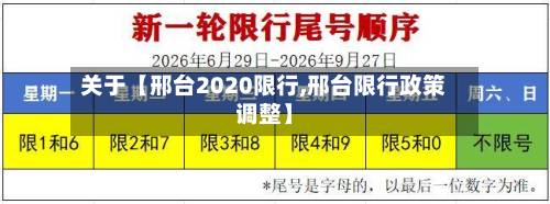 关于【邢台2020限行,邢台限行政策调整】-第2张图片
