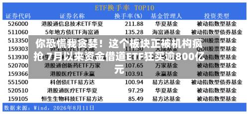 你恐慌我贪婪！这个板块正被机构疯抢 7月以来资金借道ETF狂买逾800亿元-第2张图片
