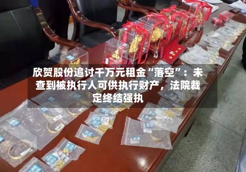 欣贺股份追讨千万元租金“落空”：未查到被执行人可供执行财产	，法院裁定终结强执-第2张图片